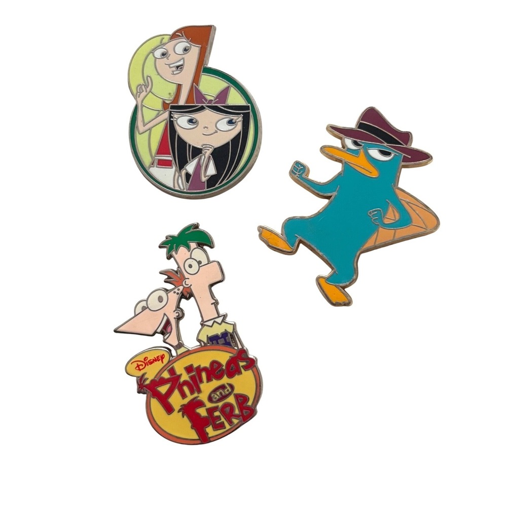 Lot of 3 Authentic Disney Phineas and Ferb Pins